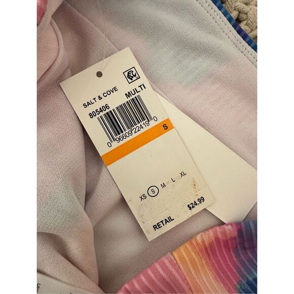 Salt and Cove Pink and Orange High Cut Bikini Bottom Size Small - Picture 5 of 5